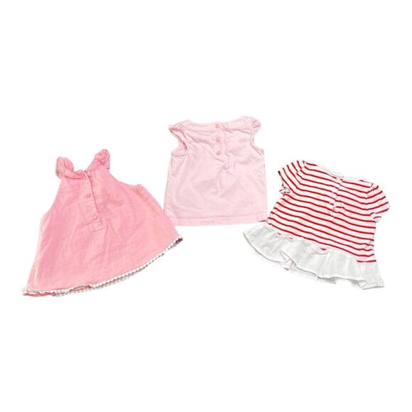 Janie and Jack Lot Of 3 Size 6-12 Months Summer Dresses/Tops Pink EUC - Picture 2 of 15